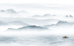 中国风客厅背景山水 TIF文件