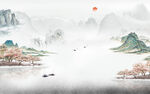 国画 意境简约山水 TIF文件