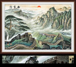 迎客松山水画