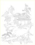 古代寺庙白描