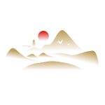 矢量中国风古典意境山纹祥云飞鸟