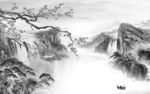 高级灰山水画 TIF分层