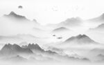 意境山水灰色背景 tif分层