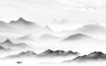 新中式山水电视背景 tif分层