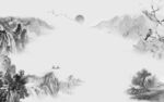 简约山水电视背景 tif分层