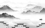 中式 灰色意境山水 TIF分层