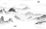 中国风灰色背景山水 TIF分层
