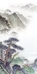 中国风玄关画山水图 文件分层 