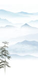 新中式家装玄关山水 tif分层
