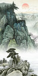 高清 简约山水玄关 tif分层