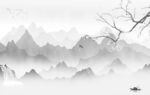 新款灰色爆款山水 分层TIF