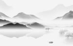 人气灰色爆款山水 分层TIF