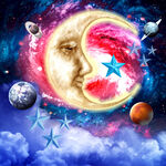 梦幻浪漫星空天顶壁画