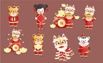 矢量虎元素 卡通虎插画图片