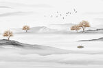 晶瓷画水墨山水画
