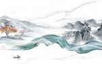 现代 客厅山水图 tif分层画
