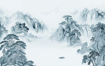 新款电视山水画 tif分层图