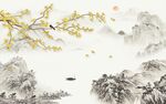 国画 电视客厅山水 TIF分层