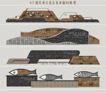 渔文化石笼景墙