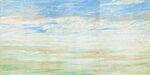 抽象油画海景沙滩背景墙