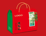 臻粽礼粽子端午手拎盒红色平面图