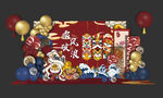 新春虎年国潮风美陈