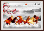 八骏全图 