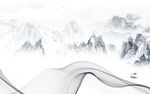 简约电视中式山水 TIF分层