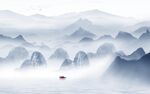 现代 电视中式山水 TIF分层