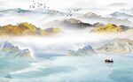 简约山水电视背景墙