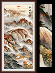 泰山日出国画山水玄关画
