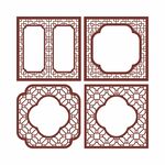 中式矢量雕花花纹