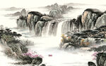 国画背景高档山水 TIF分层