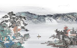 高端电视山水背景 tif分层
