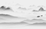 爆款灰色山水墙画 TIF分层