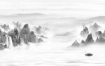 意境客厅灰色山水 TIF分层