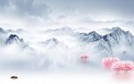 大卖客厅山水墙画 TIF分层