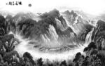 热卖别墅墙画山水 TIF分层