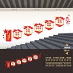 退役军人之家楼梯文化墙