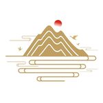中国风山纹水纹飞鸟古典元素