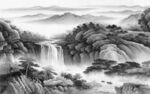 高档大气灰色山水 TlF分层