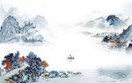 大气山水客厅背景 tif分层