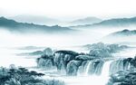 中式 大气背景山水 TIF分层