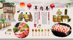羊肉卷背景墙