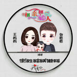 温馨三口之家头像签名设计一男孩