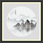 圆形山水画