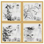 水墨梅兰竹菊