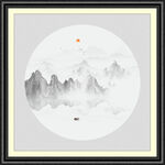 圆形山水画
