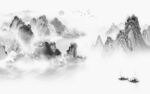 新款意境灰色山水 tif分层