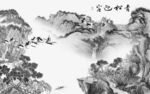 国画 意境灰色山水 tif分层